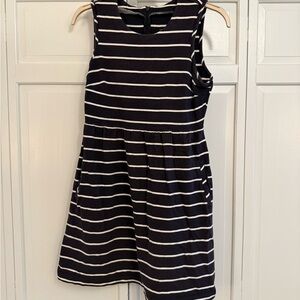Lands' End Navy and White Striped Womens Dress